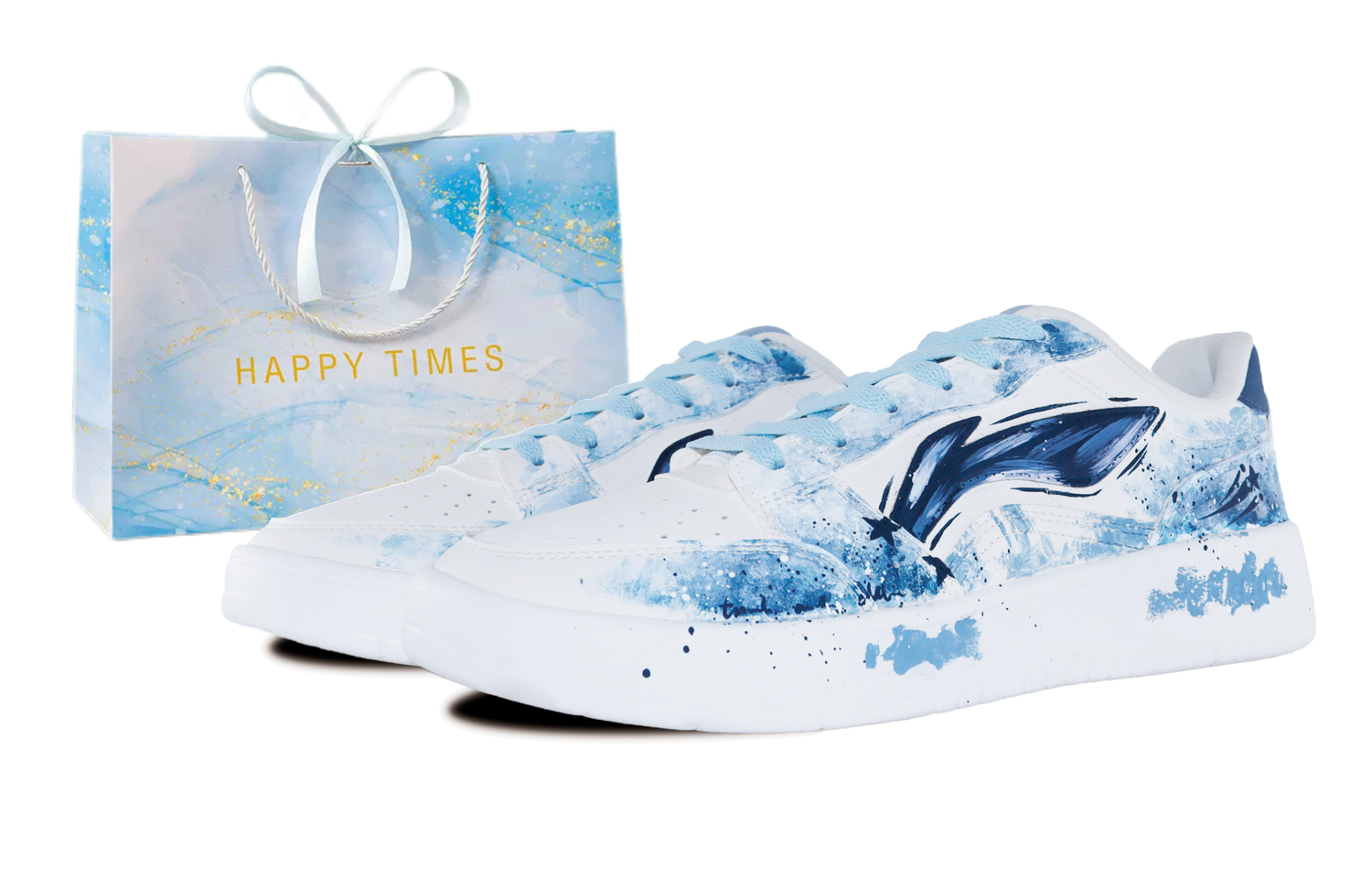 

LiNing Acer Truncatum Starry Ink Journey, Spacious Space, Shopping Bag Slip Resistant Abrasion Resistant Low top, star ink song синий[shopping bag]