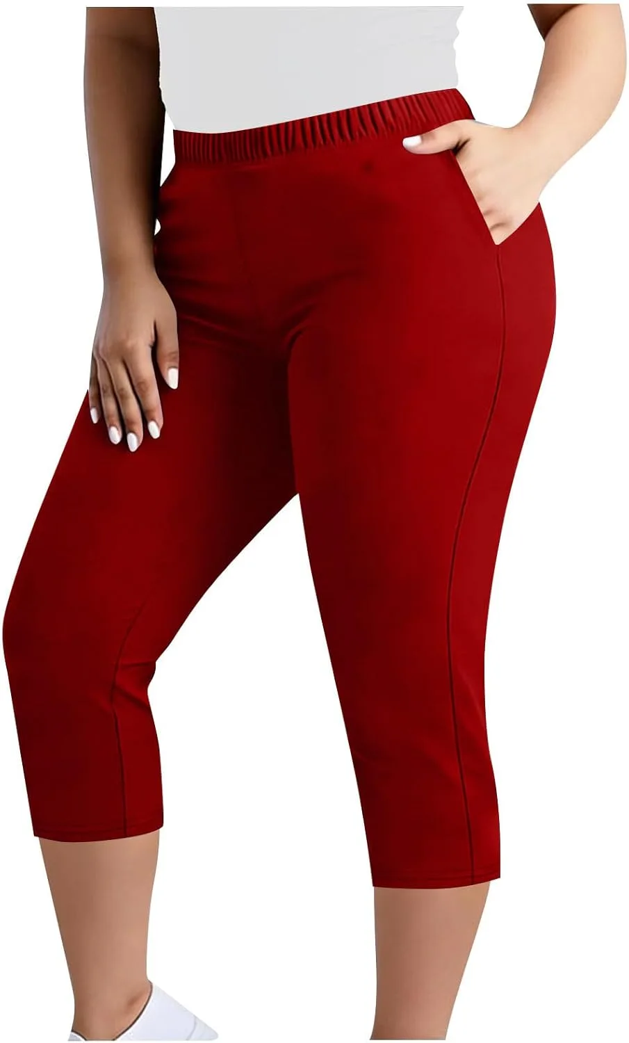 

Капри-легинсы для женщин High Waist, мягкие и эластичные с карманами