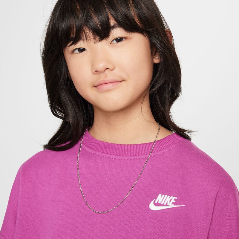 Толстовка спортивная клубная флисовая для девочек, свободная Nike, мультиколор — фото 4