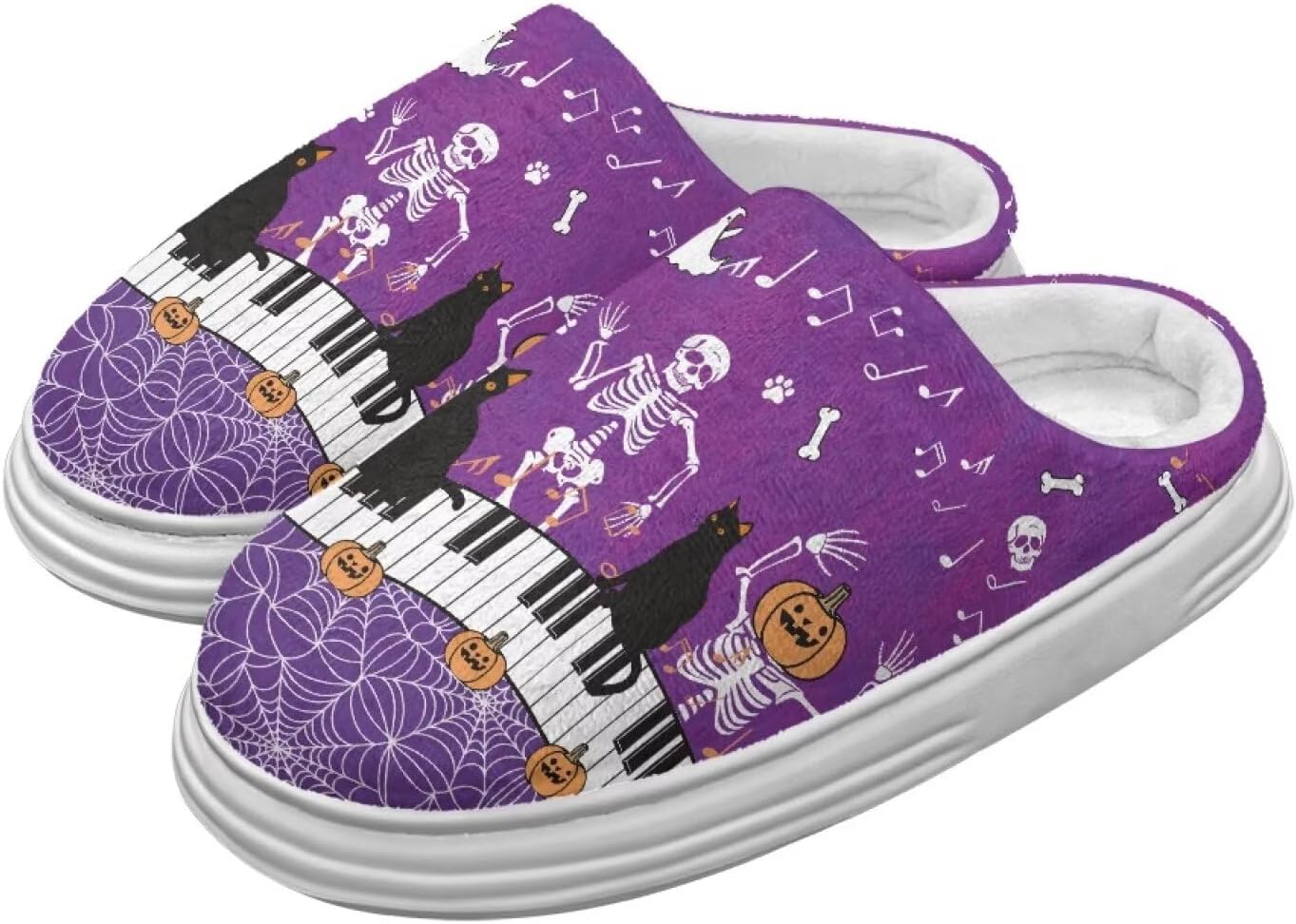 

Милые пушистые домашние тапочки для женщин и мужчин, мягкие плюшевые теплые праздничные тапочки, зимние уютные тапочки для спальни, размеры США 4-10 Chririnla, черный