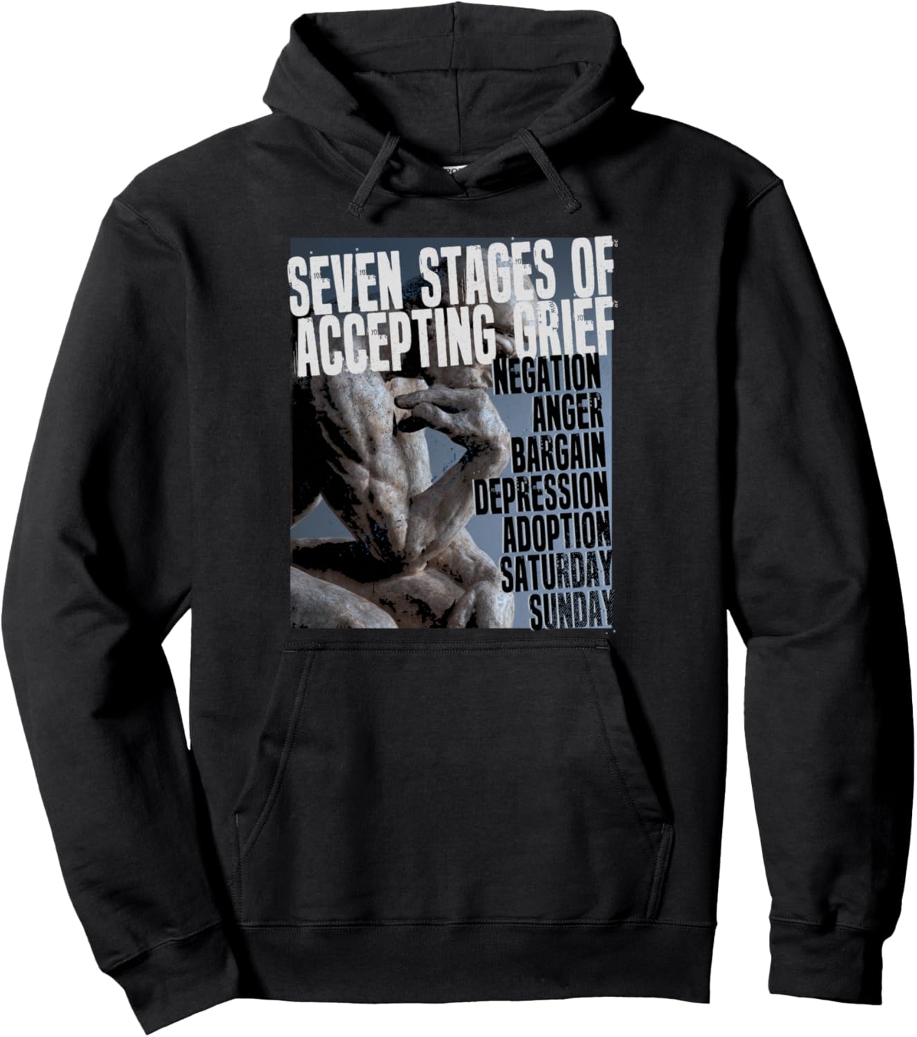 

Семь стадий принятия горя. Худи с ироничным пятничным манифестом, черное Funny Office Workers Quotes, Черный, Семь стадий принятия горя. Худи с ироничным пятничным манифестом, черное Funny Office Workers Quotes