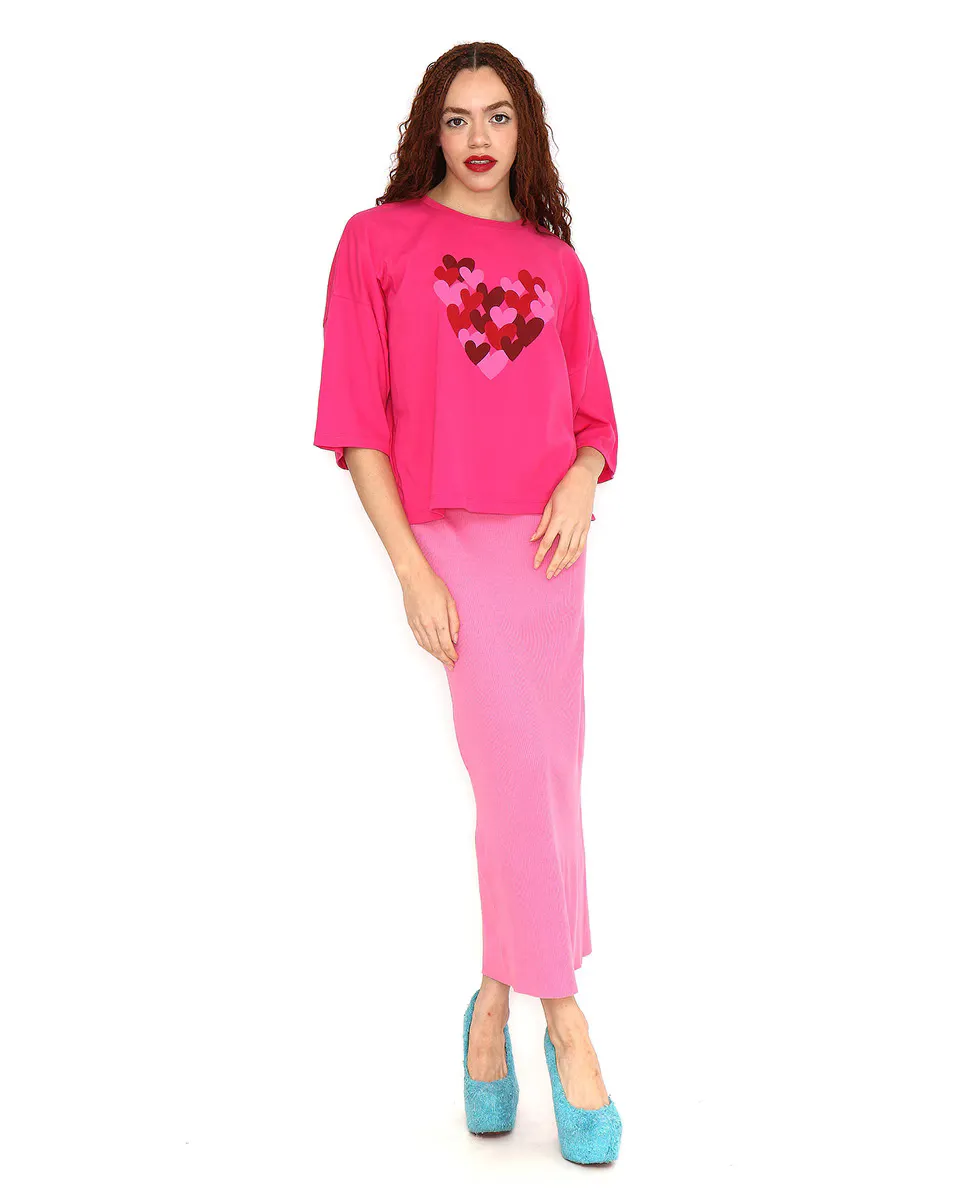 

Женская футболка оверсайз с сердцем Agatha Ruiz de la Prada, розовый