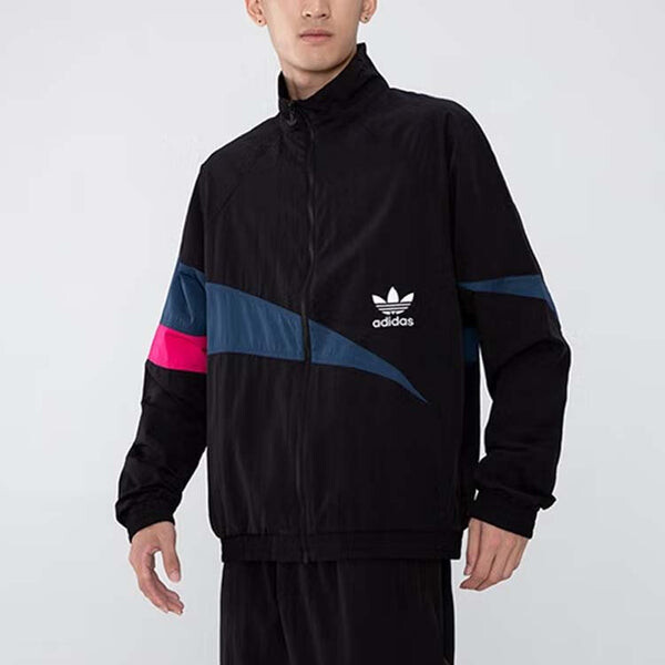 Куртка Men's adidas originals TS Track Top Logo Printing Contrasting Colors Sports Jacket Autumn Black, мультиколор — фото 4