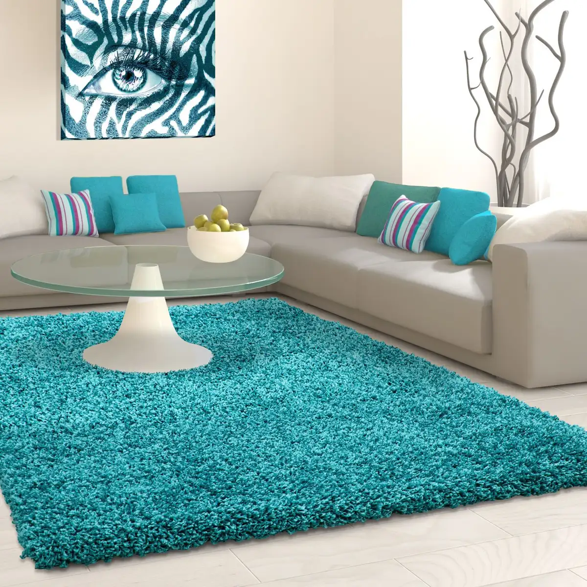 

Ayyildiz Carpets ковер с высоким ворсом "Life Shaggy 1500" Ayyildiz Teppiche 300х400 см, бирюзовый
