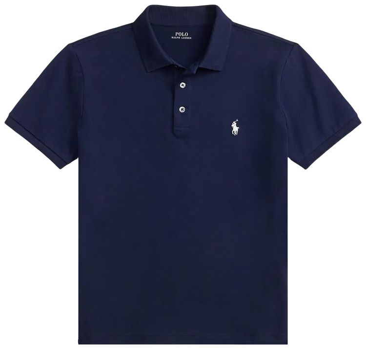 

Футболка-поло Polo Ralph Lauren с коротким рукавом, из эластичной сетки, с застежкой на 3 пуговицы, синий