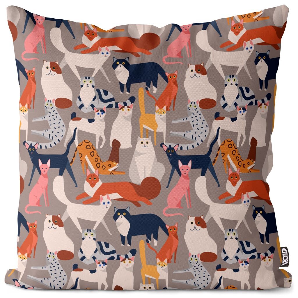 

VOID Cat Party Pattern Чехол на подушку Полиэстер Водонепроницаемая подушка для улицы и дома Размер: 80 x 80 см