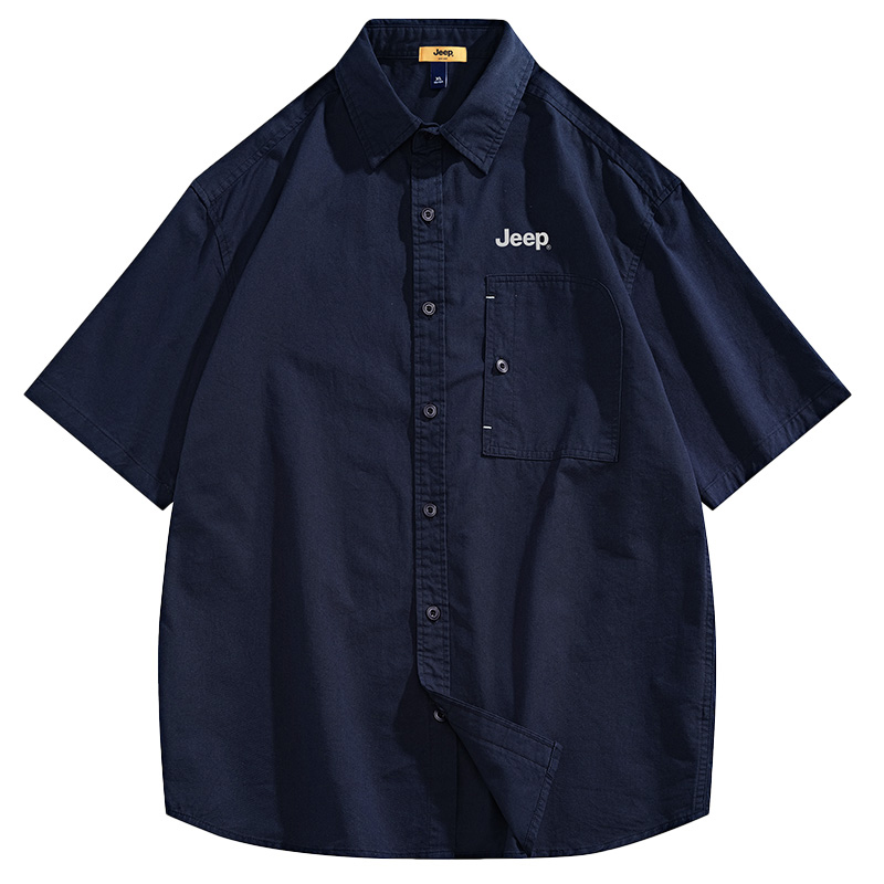 

Рубашка Unisex Lapel Thin Jeep, royal синий