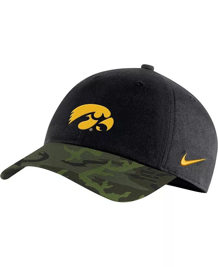 

Мужская черная камуфляжная регулируемая кепка Iowa Hawkeyes Veterans Day 2Tone Legacy91 Nike, черный