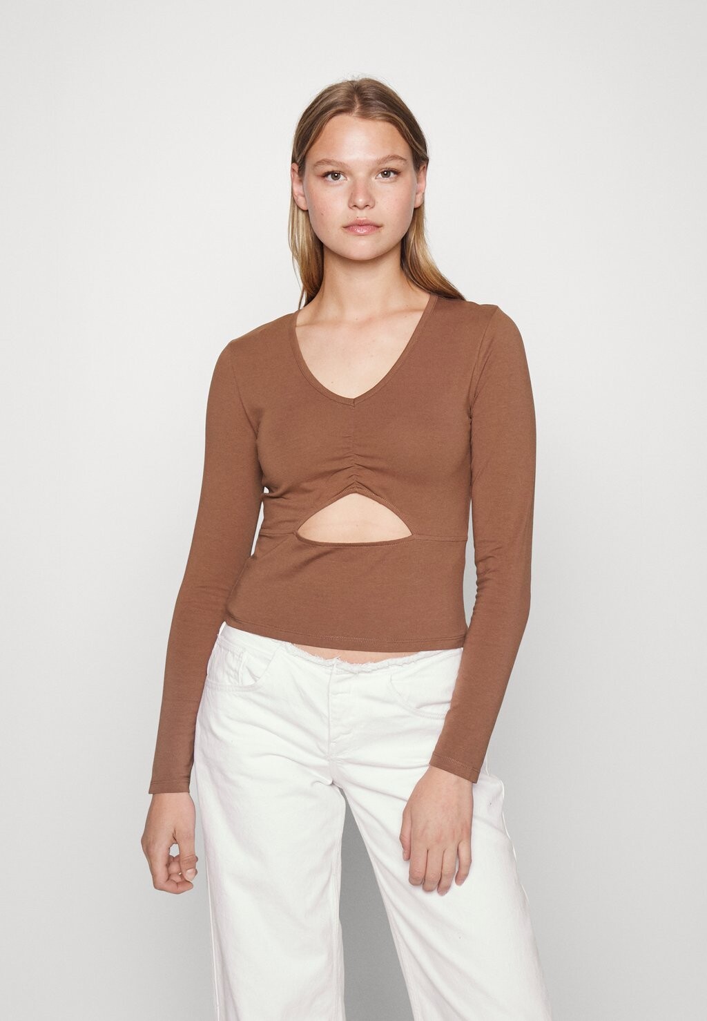 

Топ с длинными рукавами Hollister Co., бежевый