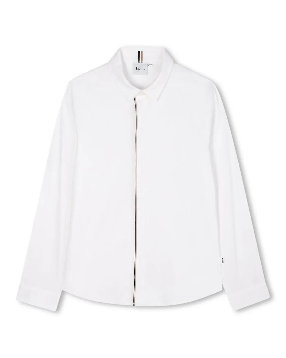 

Рубашка для мальчика белого цвета с длинным рукавом BOSS Kidswear
