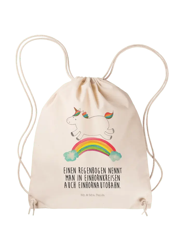 

Спортивная сумка Mr & Mrs Panda Sportbeutel Einhorn Regenbogen, кремовый