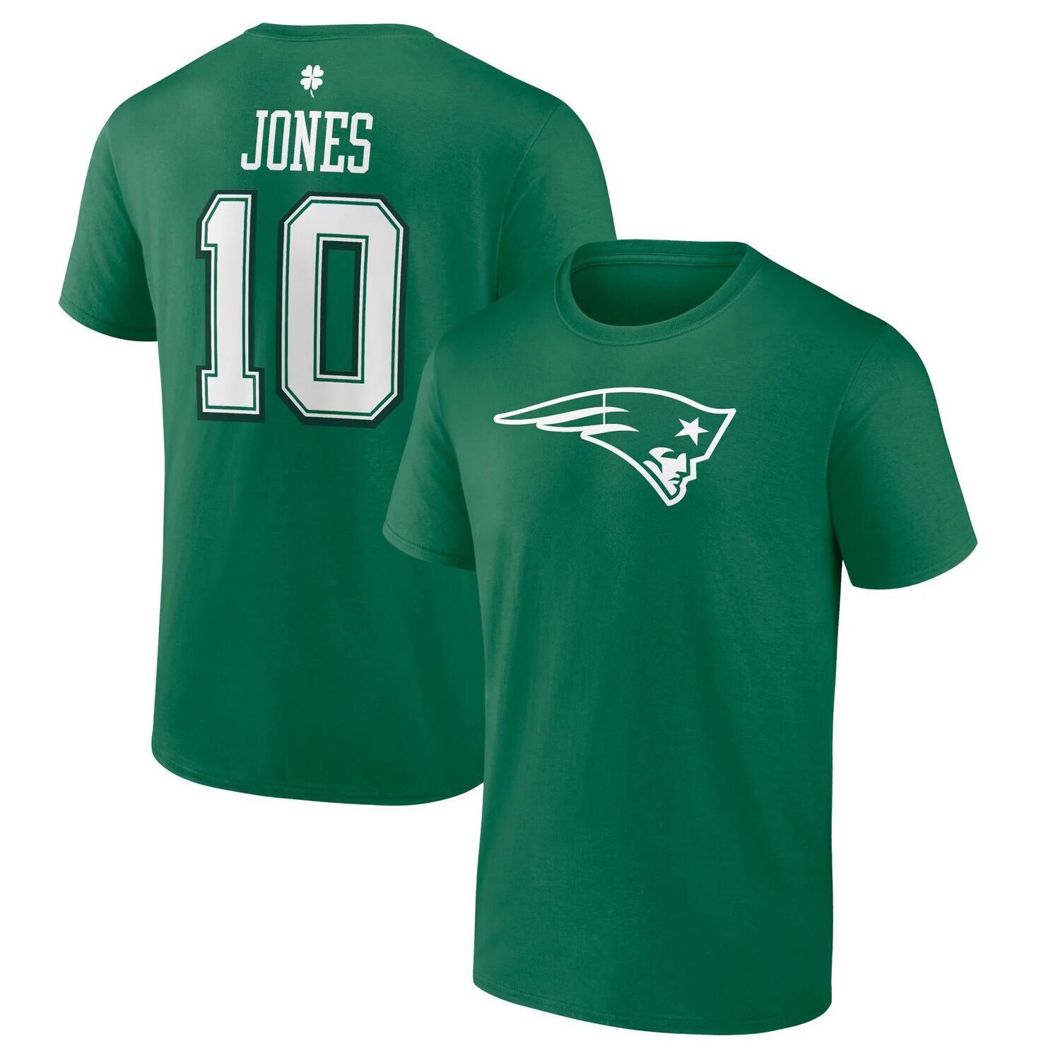 

Мужская зеленая футболка с логотипом Mac Jones New England Patriots ко Дню Святого Патрика Fanatics, Зеленый, Мужская зеленая футболка с логотипом Mac Jones New England Patriots ко Дню Святого Патрика Fanatics