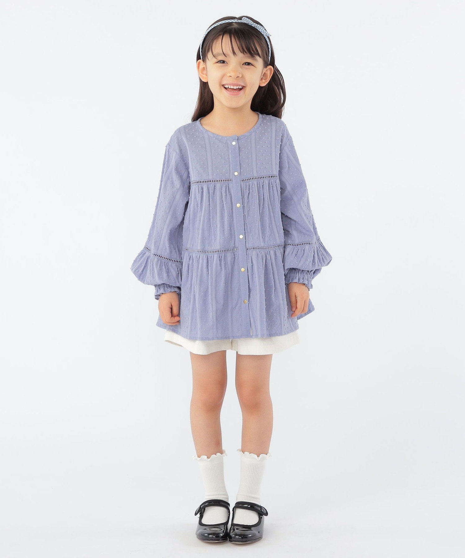 Детская блузка SHIPS: 100–130 см / Многоярусная блузка на кнопках SHIPS KIDS, Light blue — фото 4