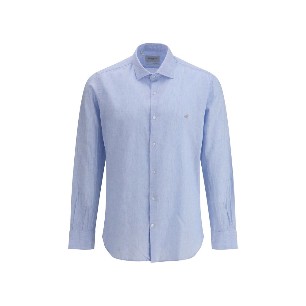 

Рубашка из хлопка и льна Brooksfield, Light Blue