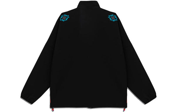Куртка adidas originals Geometry Pattern Casual Sports Stand Collar Jacket Black, черный — фото 2