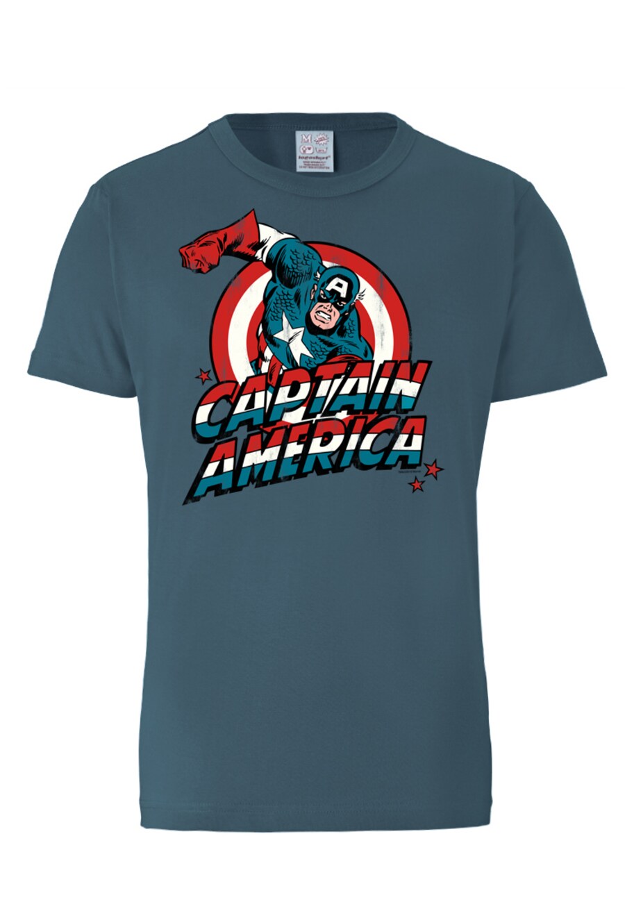 

Классическая футболка LOGOSHIRT Shirt Captain America, пыльно-голубой