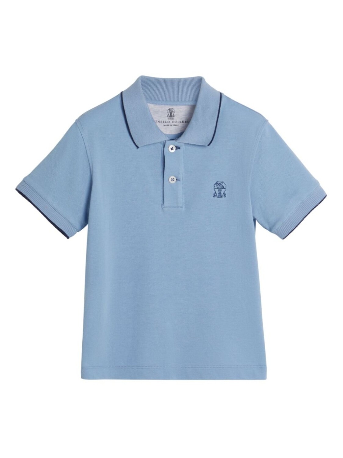 

Brunello Cucinelli Kids рубашка поло Heraldic с вышитым логотипом, синий