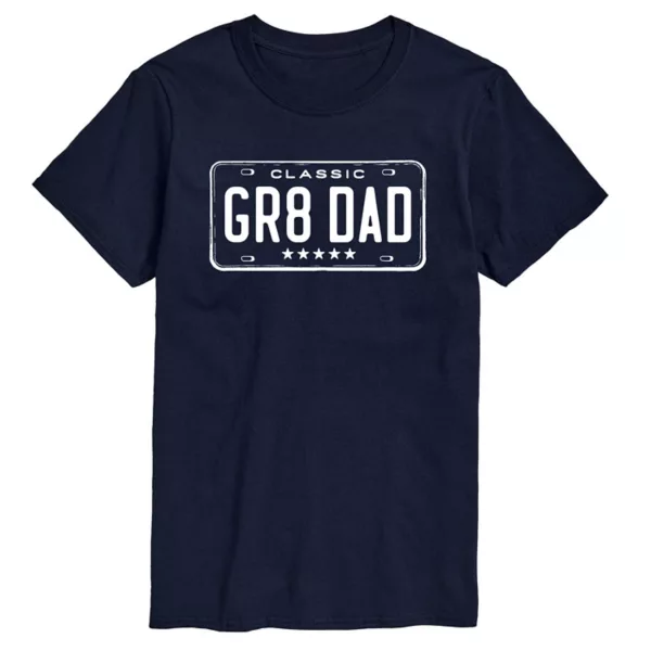 

Футболка с графическим номерным знаком "gr8 dad" Licensed Character, синий