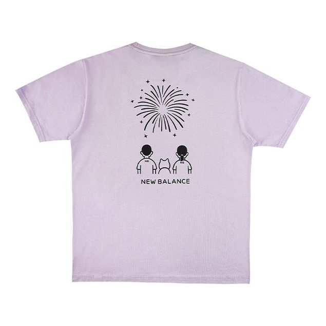 

Футболка New Balance x Noritake Jointly Signed Flower Pattern Printing Causual GS Purple, фиолетовый