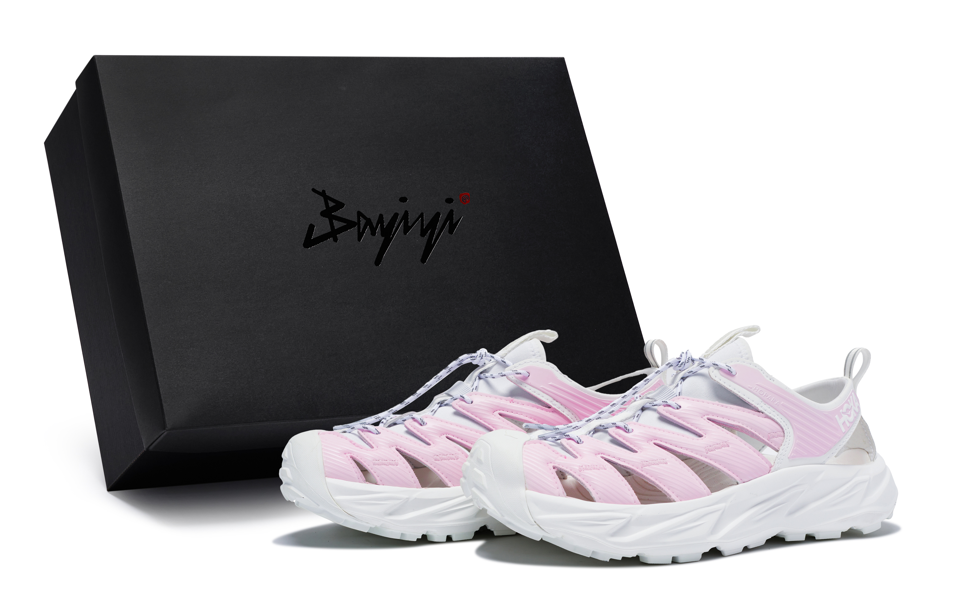 

HOKA ONE ONE Обувь Hopara Series 811 Manufacture Peach White Rhythm Special Shoe Box, унисекс, розовый, белый