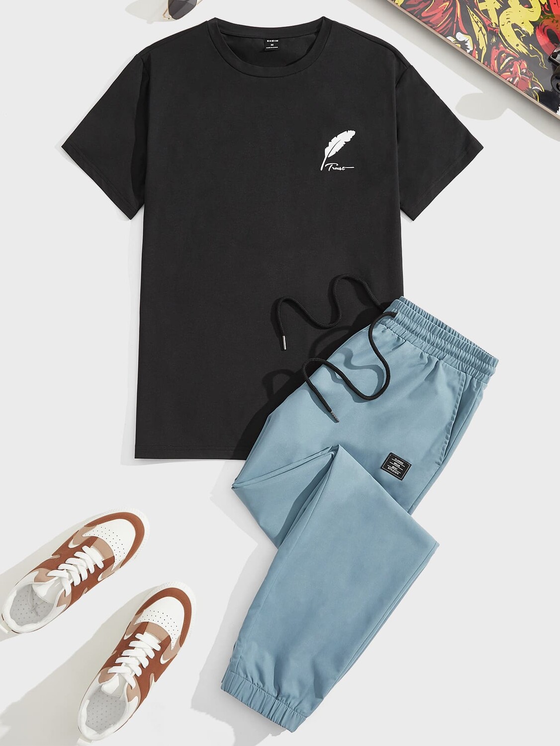 

Футболка мужская Manfinity Homme и длинные брюки, синий
