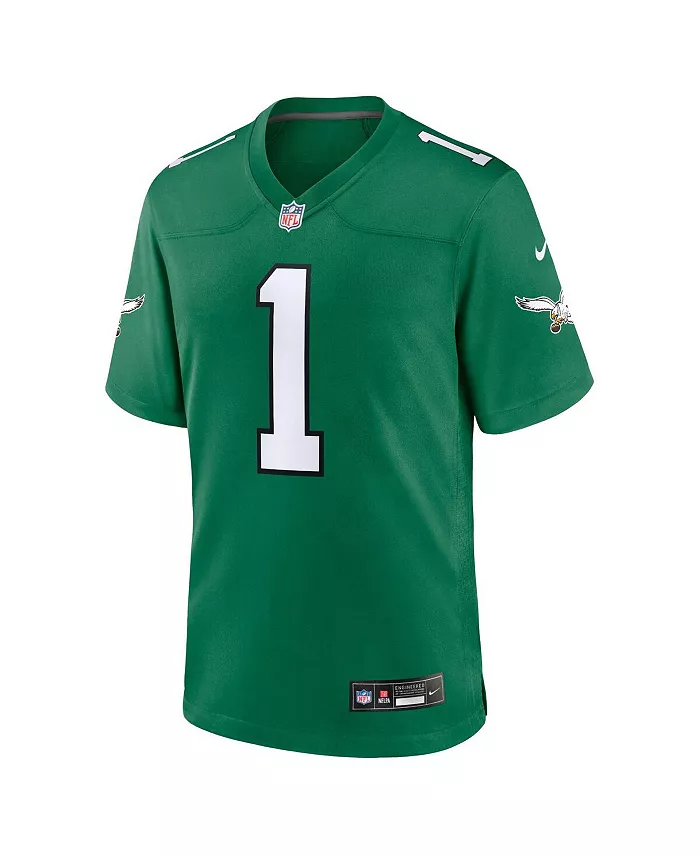 Футболка игровая альтернативная Philadelphia Eagles для подростков Jalen Hurts Nike, зеленый — фото 2