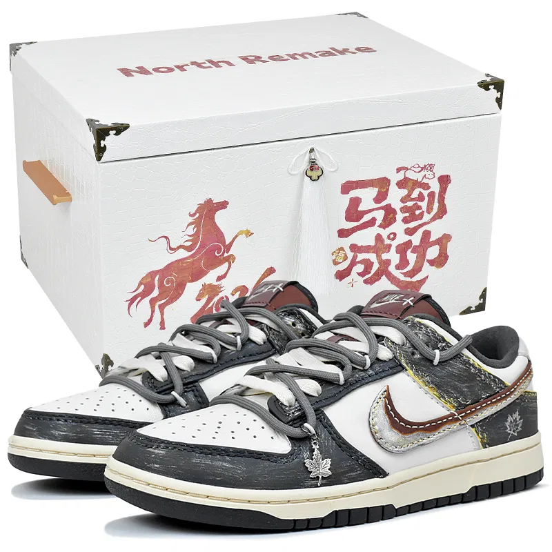 Кроссовки Nike Dunk Low с принтом Oil Paintings Maple Leaf
