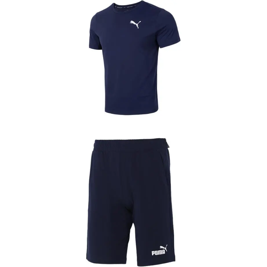 

Повседневный спортивный мужской комплект: синий топ + синие шорты Puma, синий