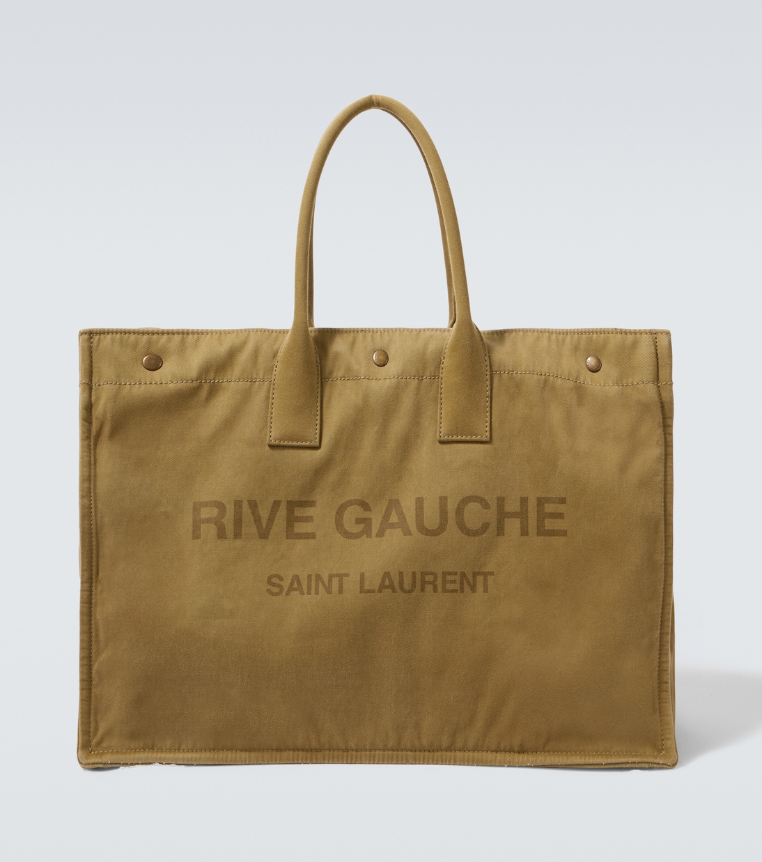 

Rive Gauche Большая холщовая сумка-шопер Saint Laurent, хаки