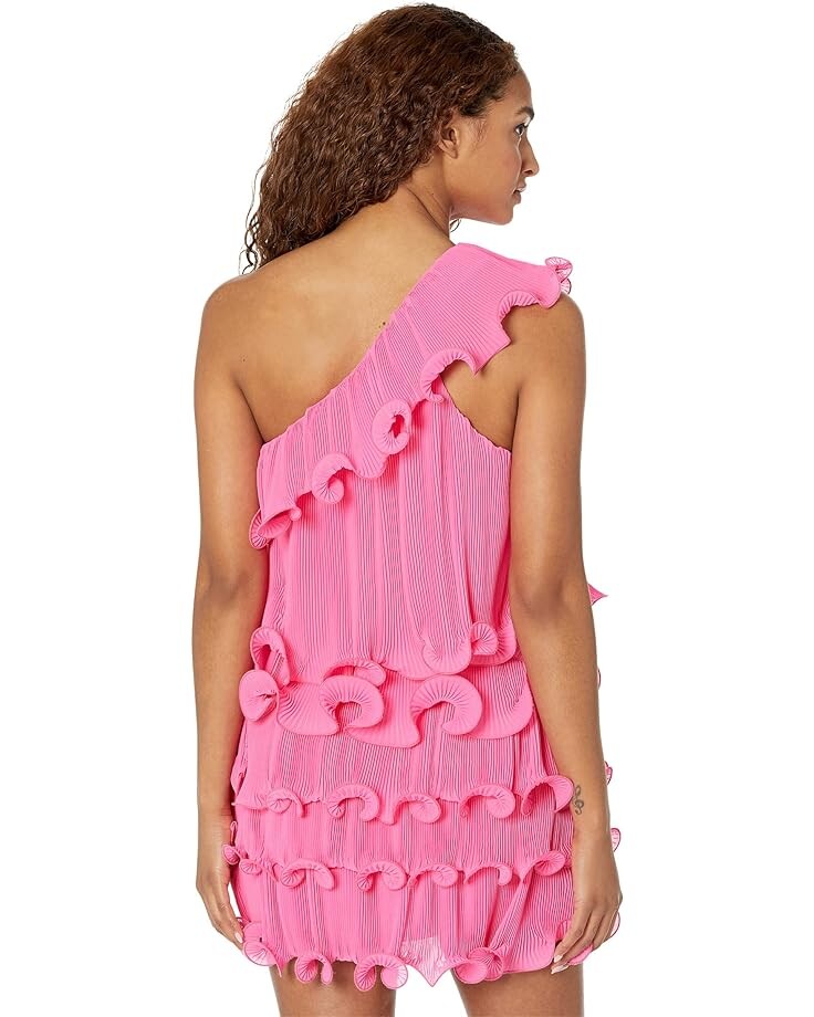 

Платье MILLY Blakely Tiered Ruffle Mini Dress, цвет Azalea