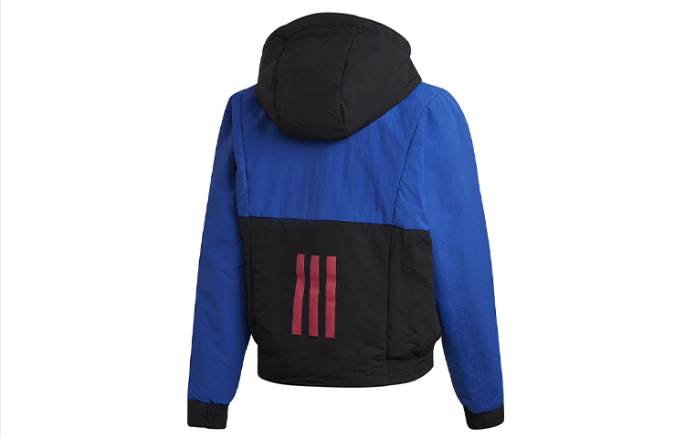 Adidas Пуховик женский черный силый разноцветный, Black Blue Multicolor — фото 3