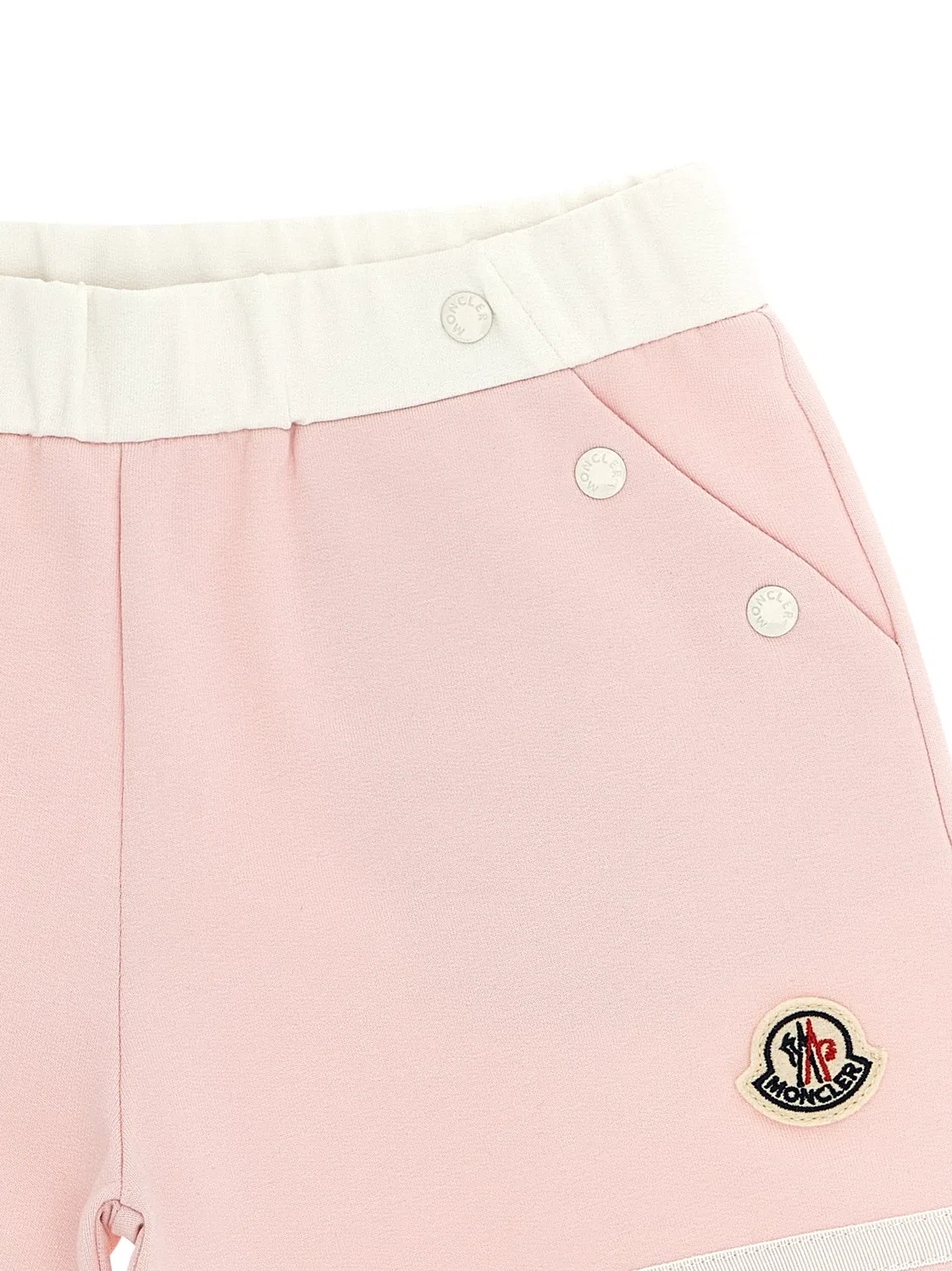 Хлопковые вискозные шорты-бермуды Moncler Enfant, розовый — фото 3