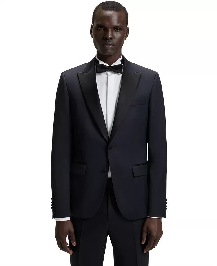 

Мужской приталенный пиджак для смокинга Hugo Boss, синий