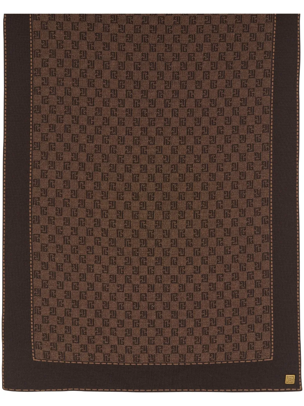 

Шарф тонкой вязки с монограммой BALMAIN, коричневый