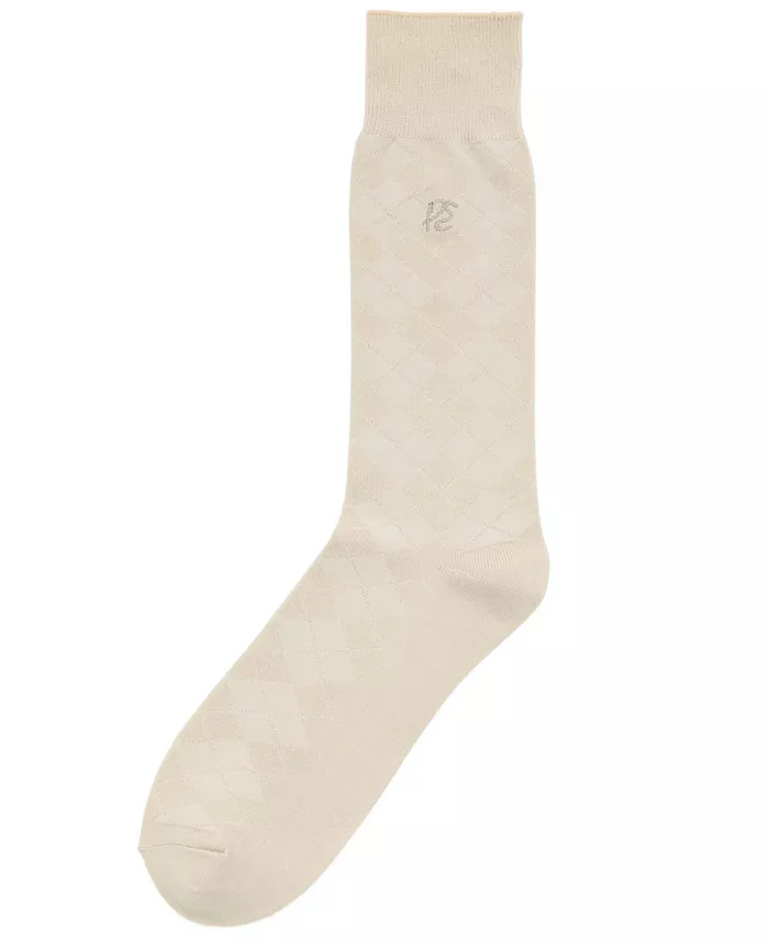 

Мужские носки с узором "алмазная строчка" Perry Ellis Portfolio, загар/бежевый