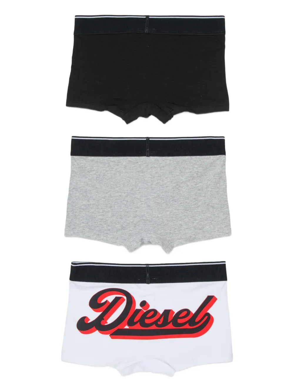 Комплект из трех боксеров с логотипом Diesel Kids, черный — фото 2