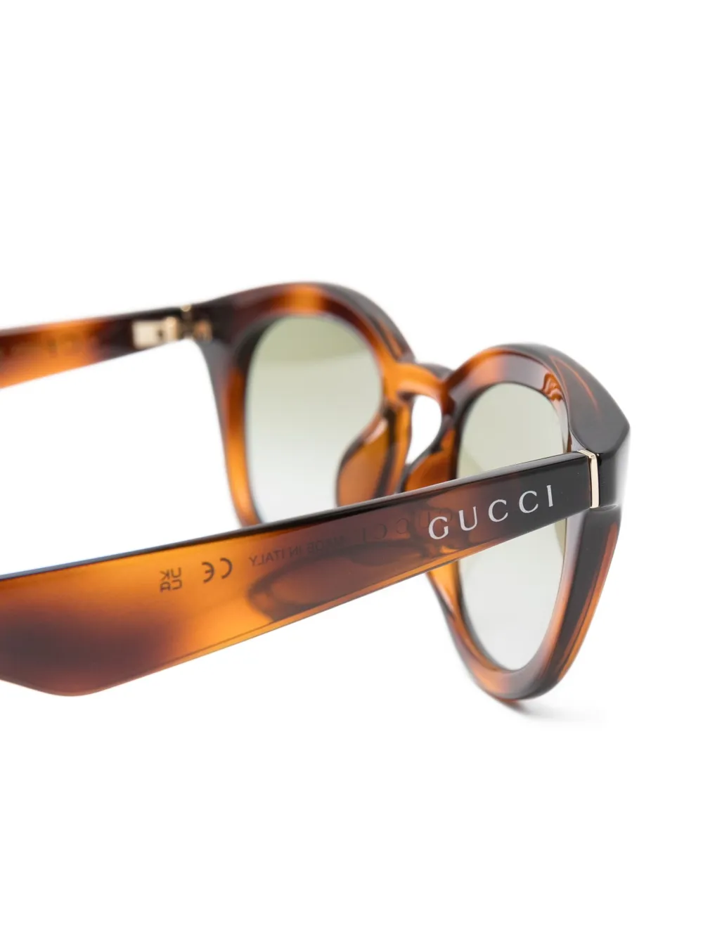 Солнцезащитные очки в круглой оправе Gucci, коричневый — фото 3