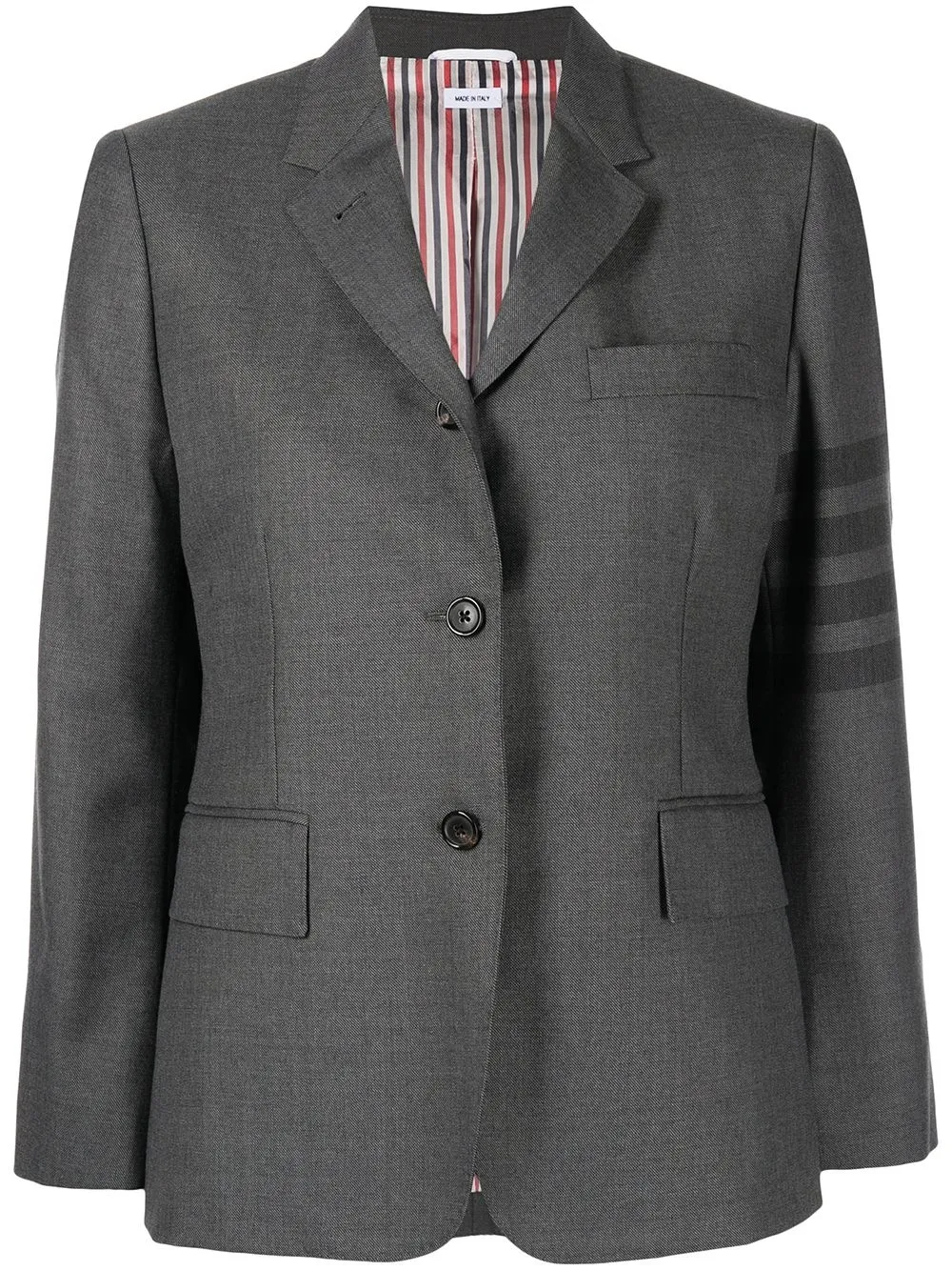 

Однобортный блейзер с полосками 4-Bar THOM BROWNE, серый