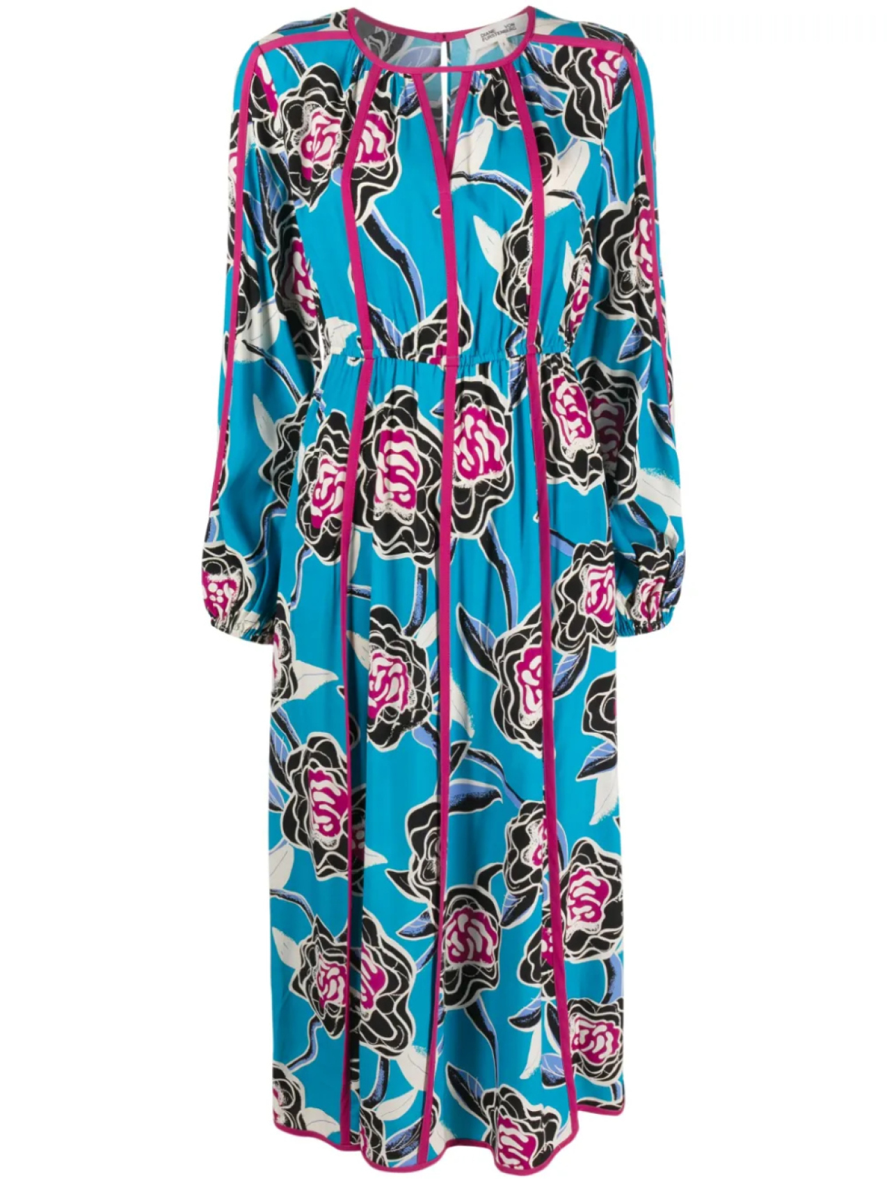 

DVF Diane von Furstenberg платье миди Scott с цветочным принтом, синий