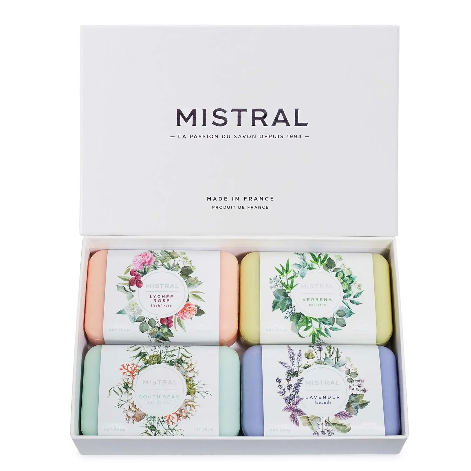 Набор мыла Mistral Classic French Bar Soap Assorted, 4 шт по 200 г 793.80 г (4 шт.), olive