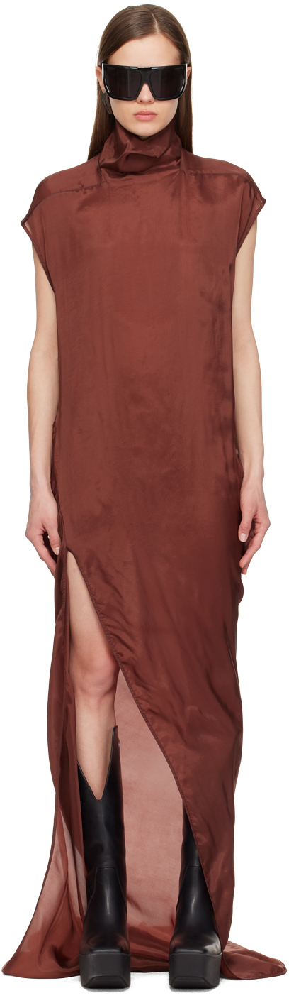 

Коричневое платье EDFU T Maxi Rick Owens