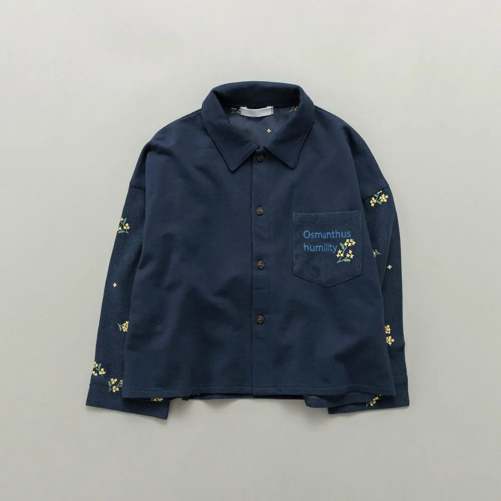 Рубашка с длинными рукавами и вышивкой «Золотой глаз» Branshes, Navy blue — фото 2