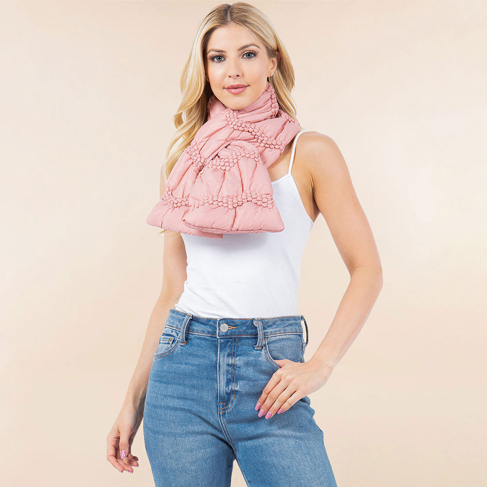 

Уютный зимний стеганый шарф-пуховик Truedames, розовый