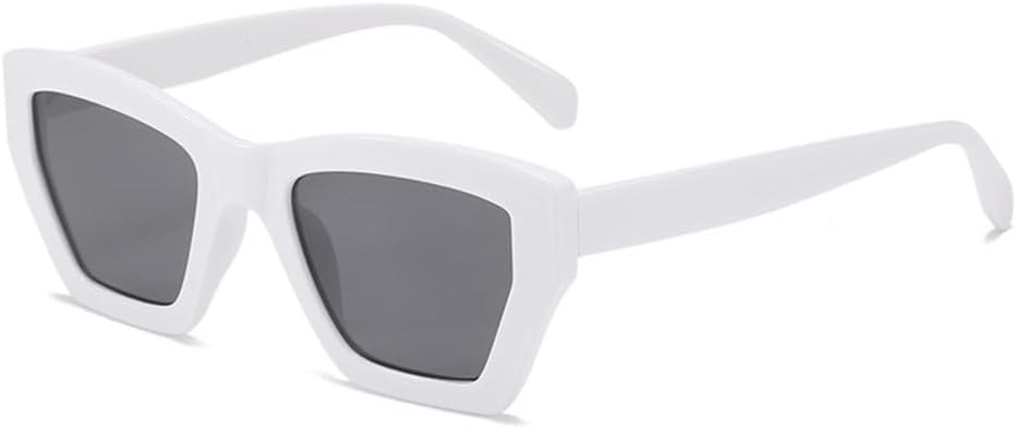 

Солнцезащитные очки в стиле ретро 2027 для женщин, солнцезащитные очки желеобразно-зеленого цвета, мужские солнцезащитные очки UV400, многоугольные, квадратные MTZJH, White