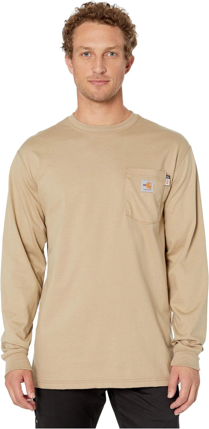 

Огнестойкая (FR) футболка из хлопка с длинными рукавами Carhartt, хаки