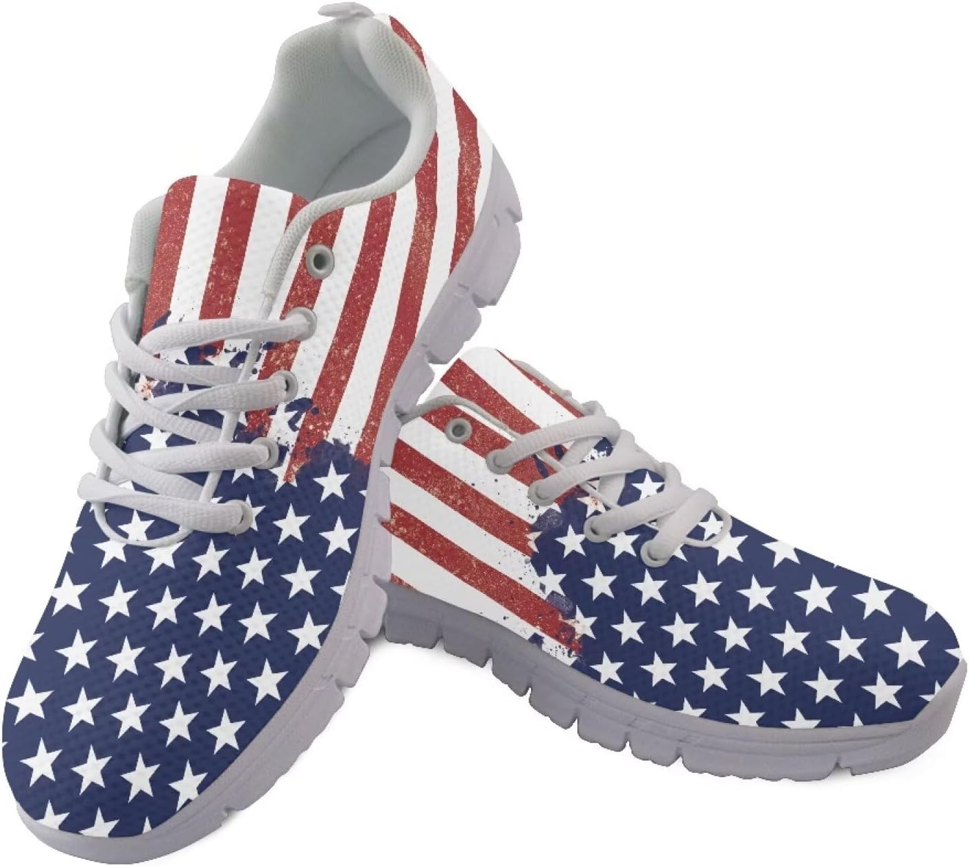 

Кроссовки и обувь для прогулок унисекс GIFTPUZZ, спортивная обувь для женщин и мужчин, для вечеринки в честь Дня независимости, размеры 39-48, American Flag Athletic Shoes