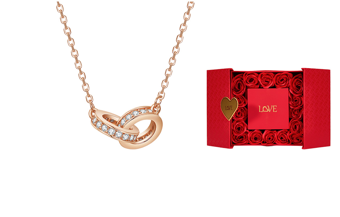 

JAY Ожерелье из стерлингового серебра 925 пробы с розовым золотом