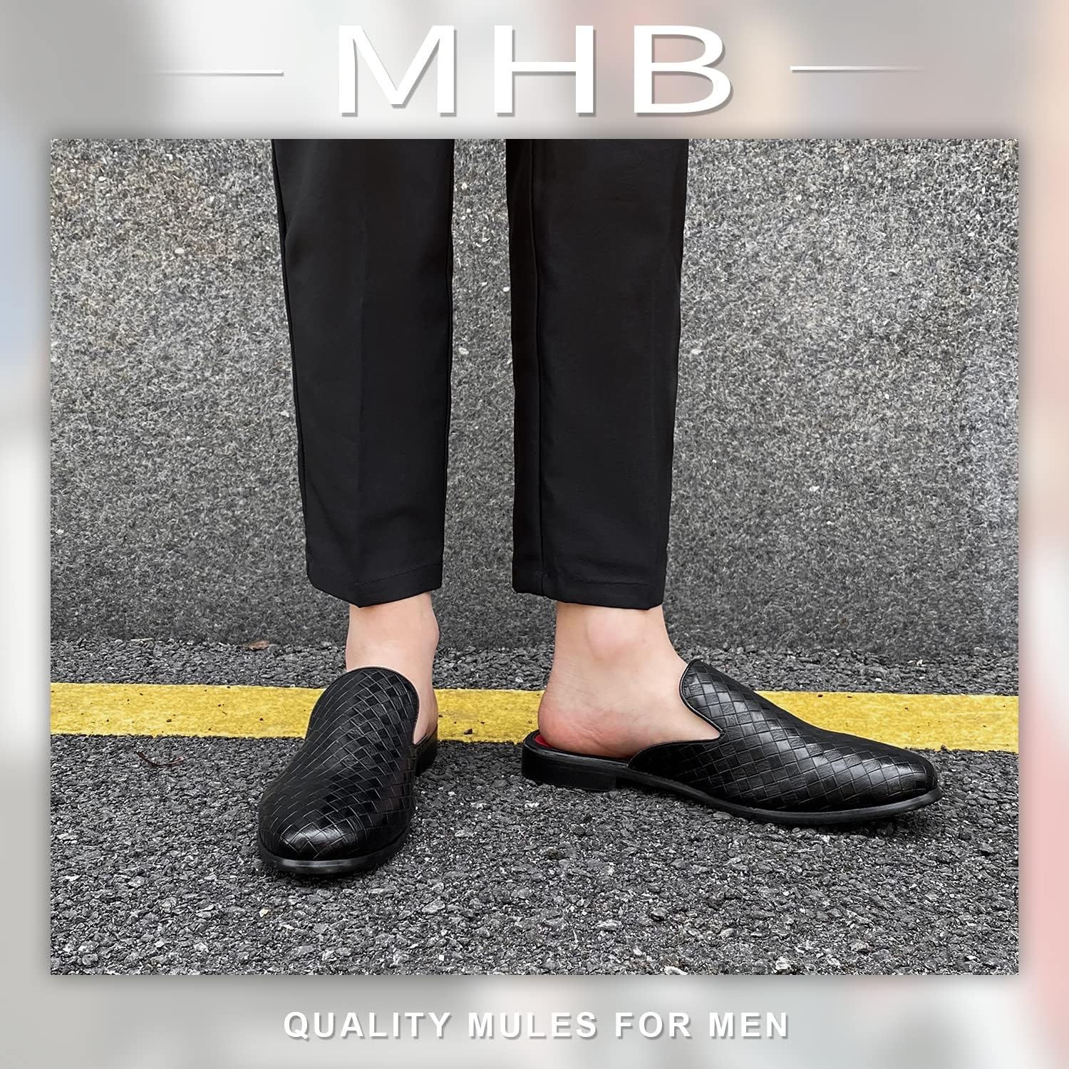 Мужские мюли стильные на мягкой подошве Mhb, черный — фото 2