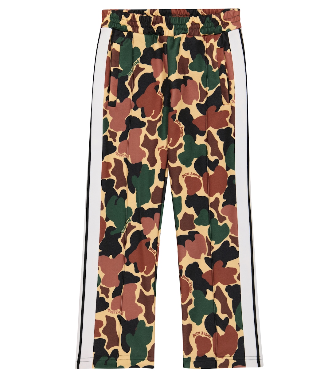 

Технические спортивные брюки с принтом Palm Angels Kids, Camu Military Beige