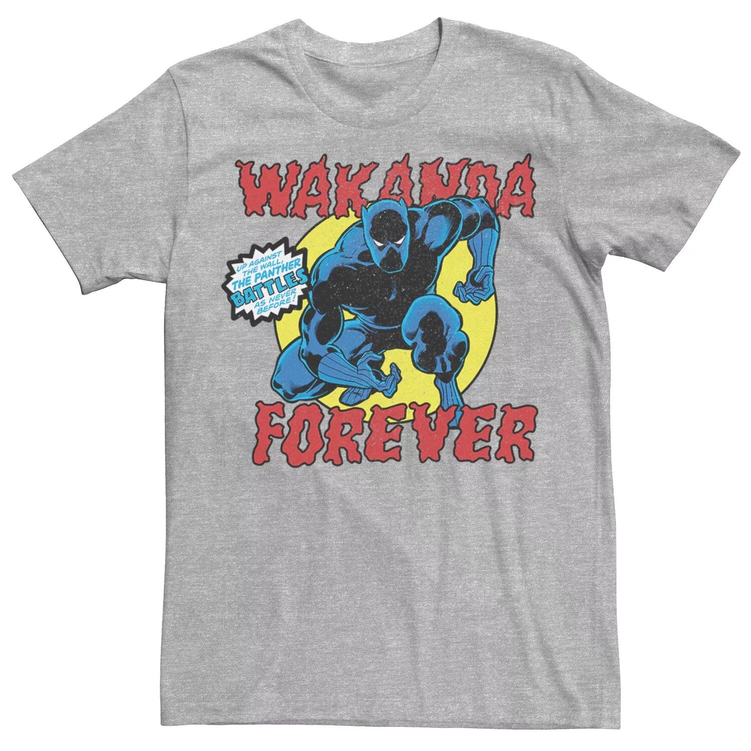 

Мужская футболка с рисунком Black Panther Vintage Battle Pose Marvel